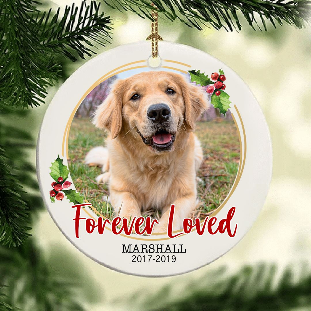 Personalized Christmas Ornament Dog Memorial Custom Photo Dog Loss Gift