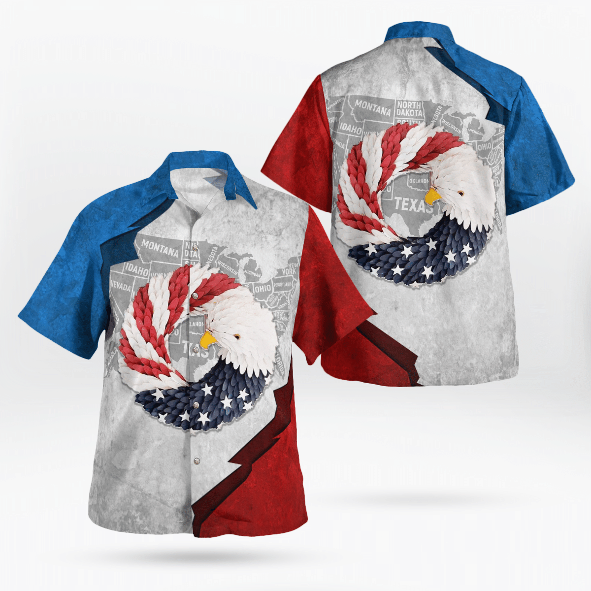 MerchCool  American Eagle Wreath Independence Day Hawaiian Shirt