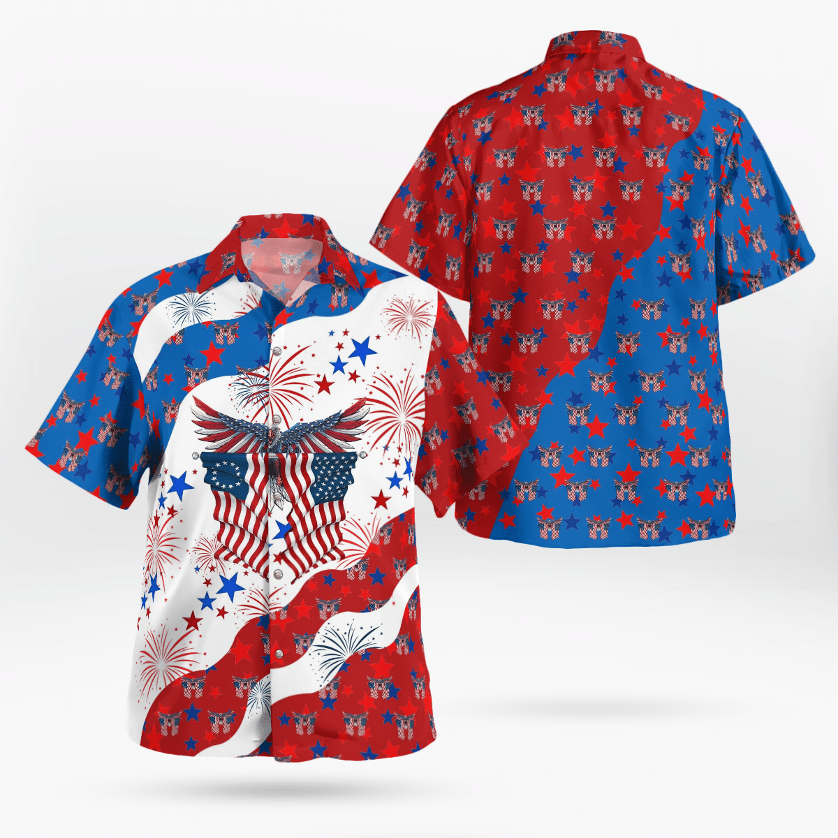 MerchCool  Eagle American Independence Day Hawaiian Shirt